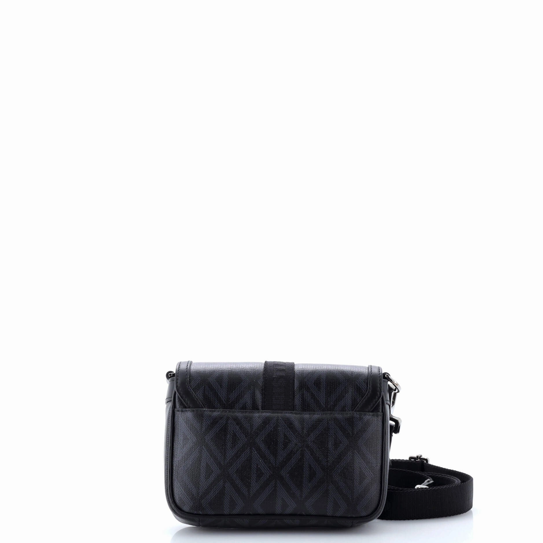 Hit the Road Flap Crossbody Bag CD Diamond Coated Canvas and Leather Mini