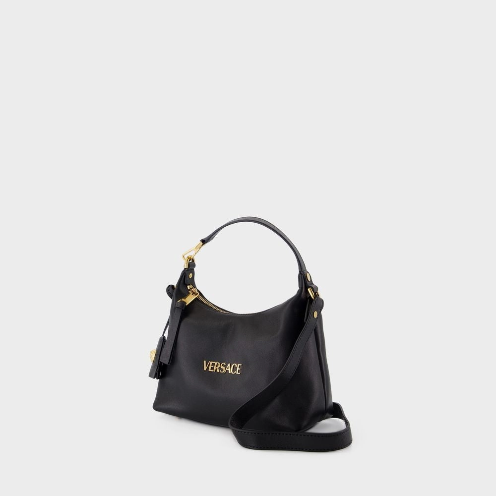 Hobo Shoulder Bag - Leather - Black