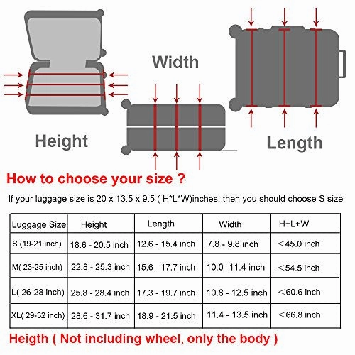 HoJax Spandex Travel Luggage Cover, Suitcase Protector Bag Fits 19-21 Inch Luggage Black