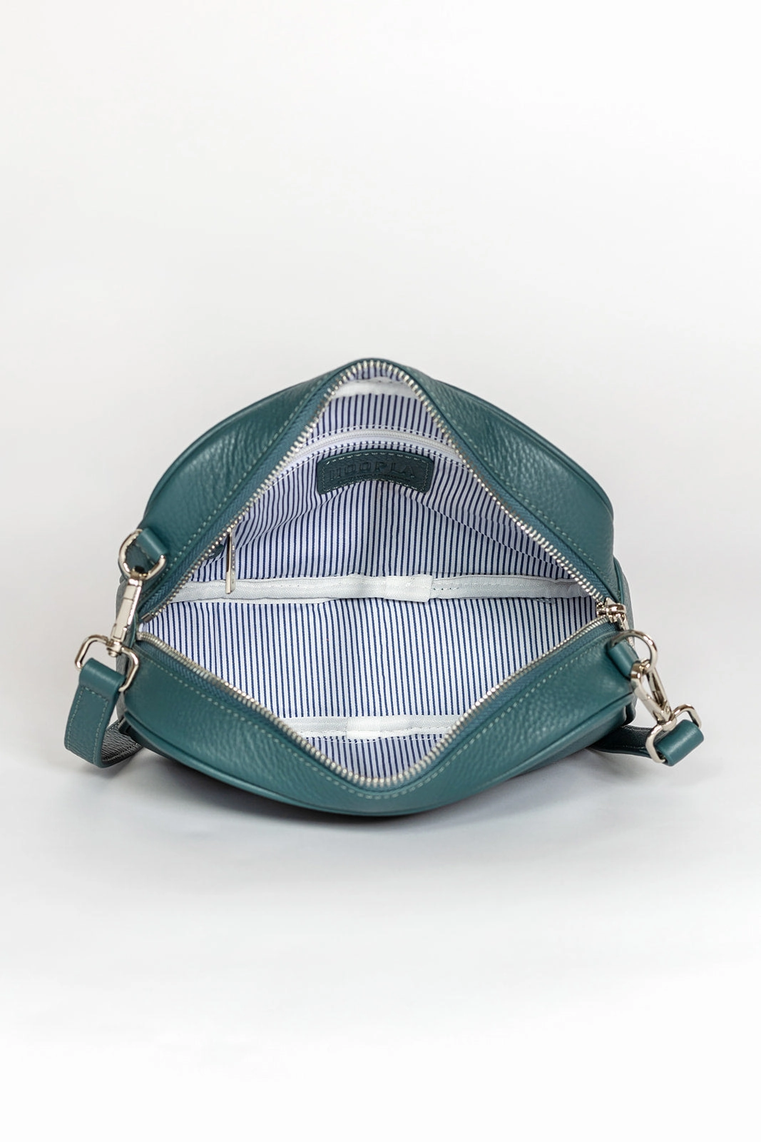 HOOPLA SOFT LEATHER CROSSBODY BOX BAG TEAL