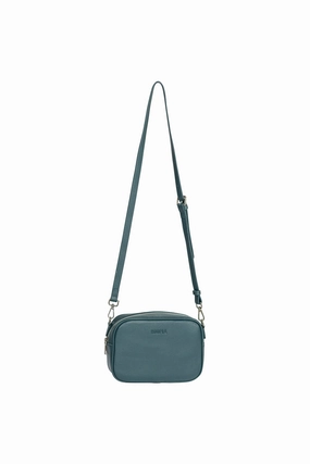 HOOPLA SOFT LEATHER CROSSBODY BOX BAG TEAL