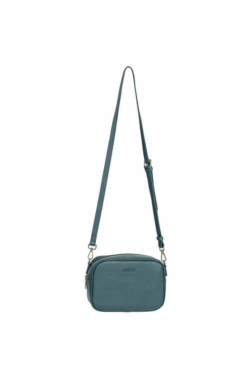 HOOPLA SOFT LEATHER CROSSBODY BOX BAG TEAL