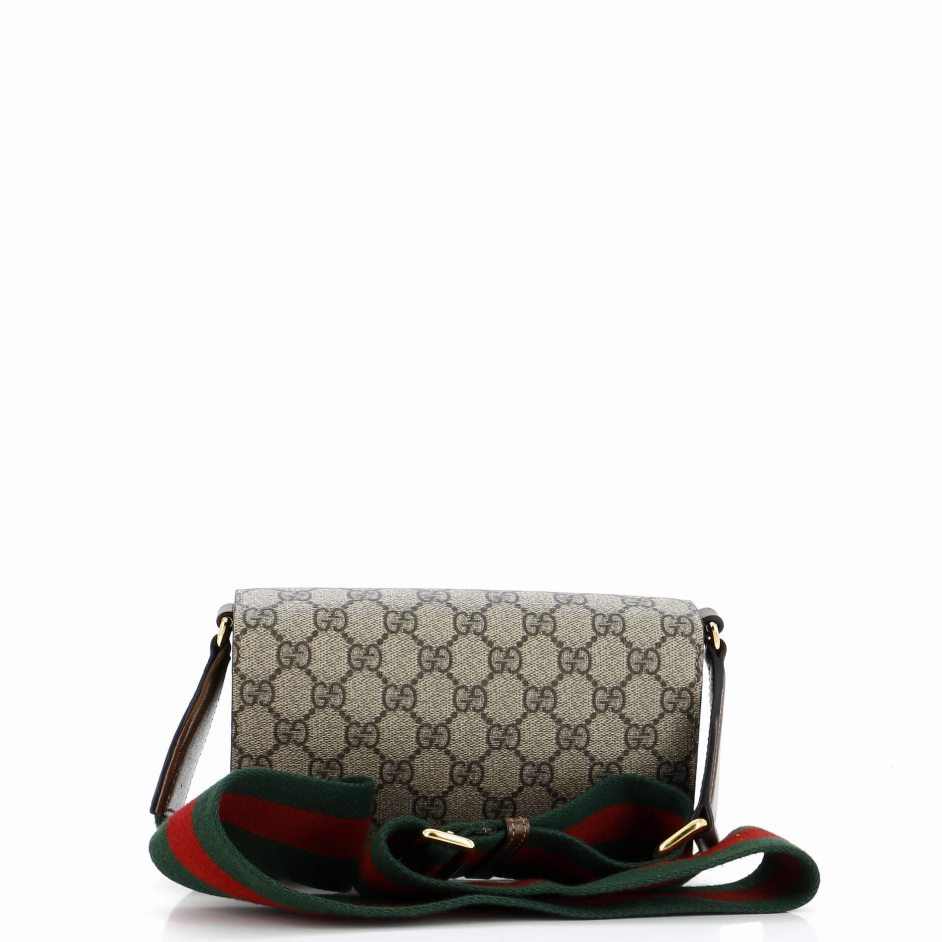 Horsebit 1955 Curved Flap Shoulder Bag GG Coated Canvas Mini
