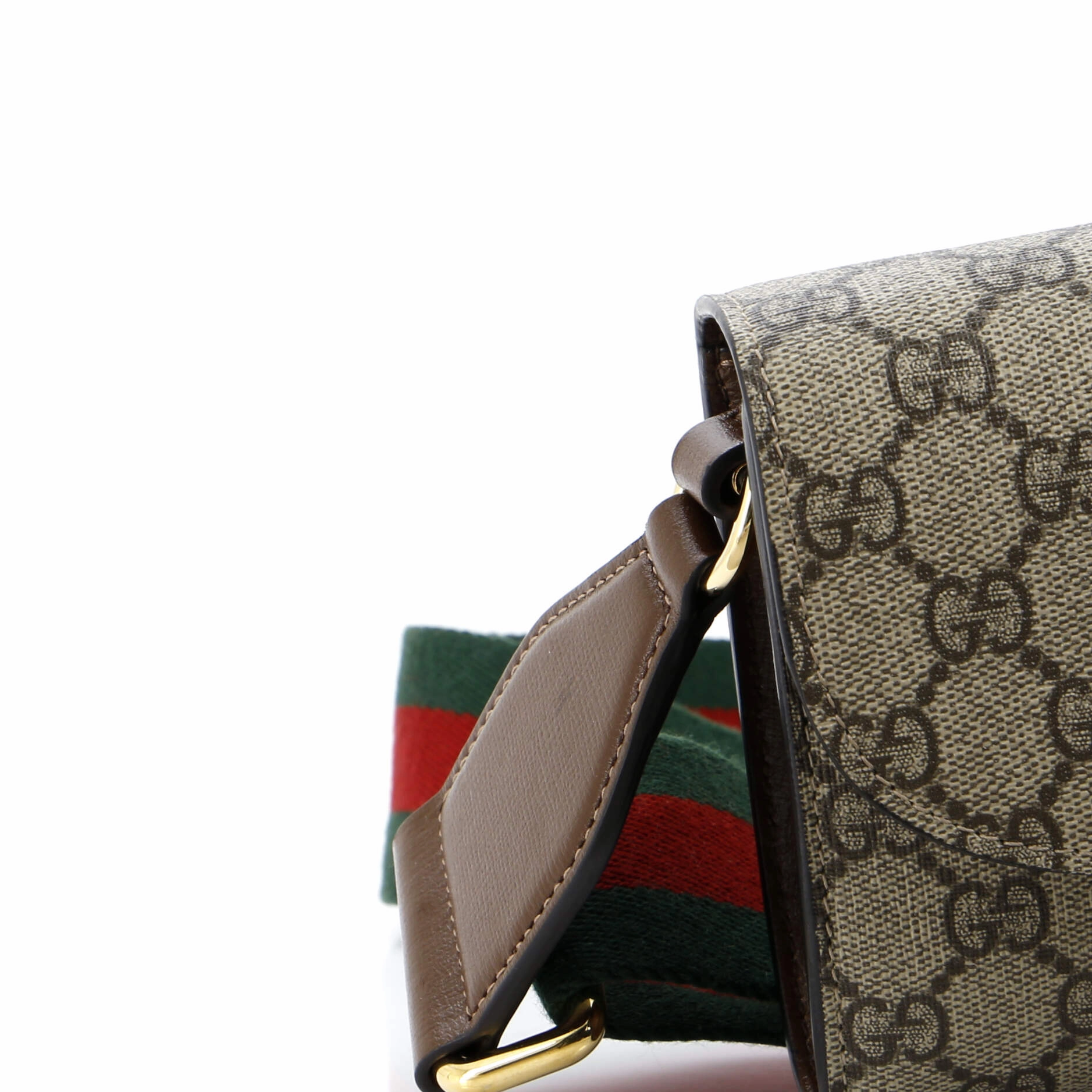 Horsebit 1955 Curved Flap Shoulder Bag GG Coated Canvas Mini