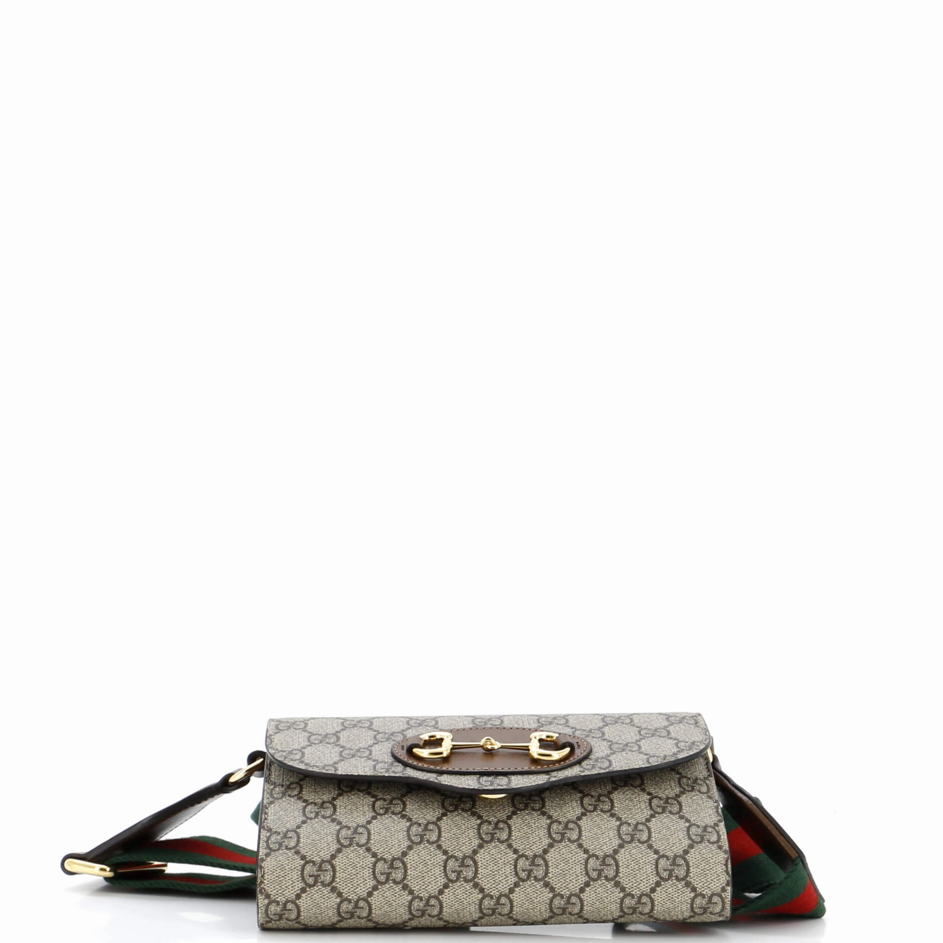 Horsebit 1955 Curved Flap Shoulder Bag GG Coated Canvas Mini