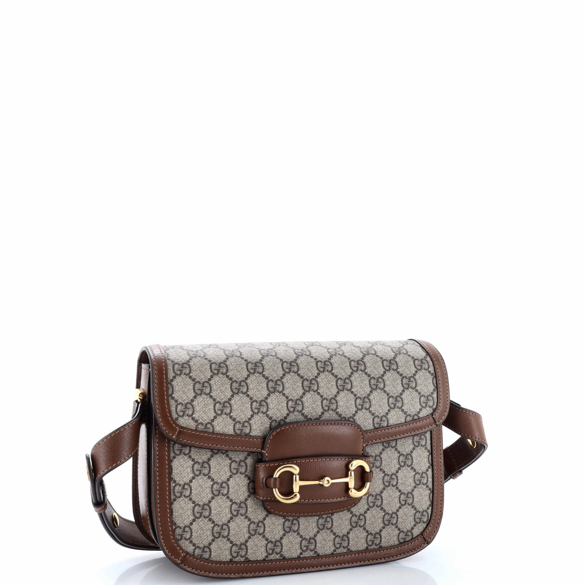 Horsebit 1955 Shoulder Bag GG Coated Canvas with Leather Small