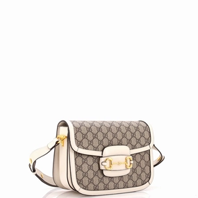 Horsebit 1955 Shoulder Bag GG Coated Canvas with Leather Small