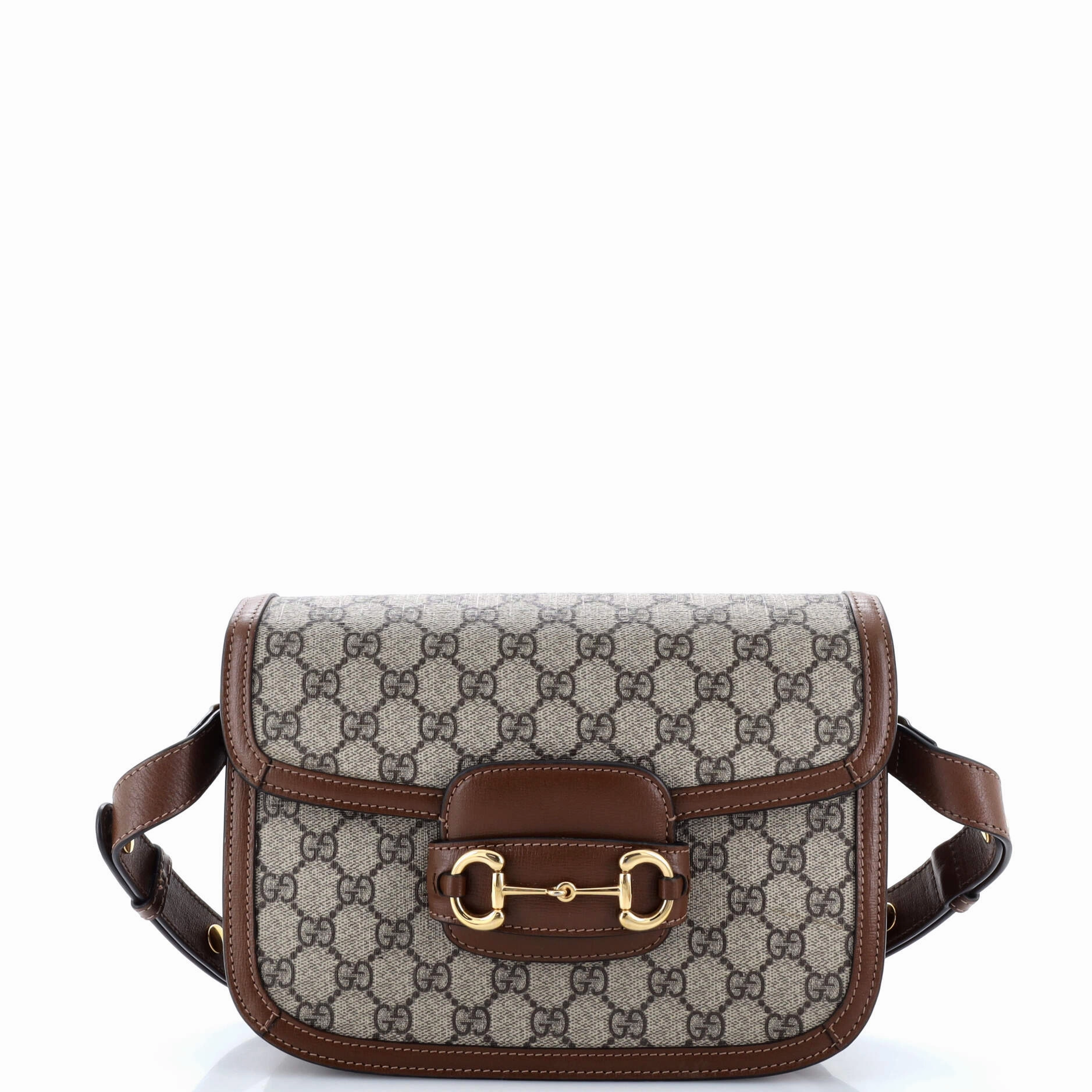 Horsebit 1955 Shoulder Bag GG Coated Canvas with Leather Small
