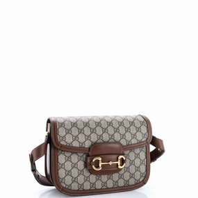 Horsebit 1955 Shoulder Bag GG Coated Canvas with Leather Small