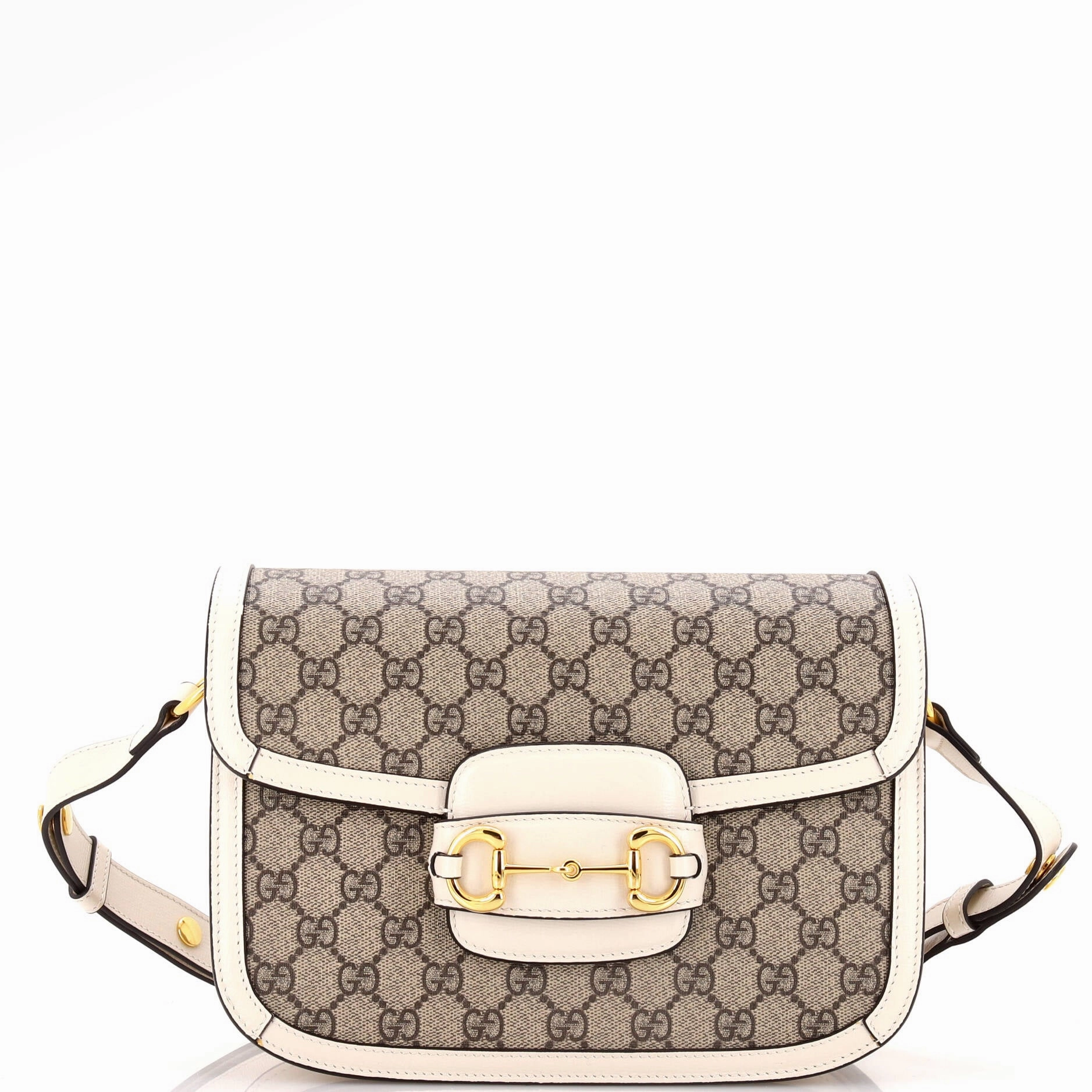 Horsebit 1955 Shoulder Bag GG Coated Canvas with Leather Small