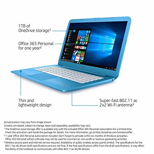 Hp Stream Laptop Pc - 14" Hd, Intel Celeron N3060, 4 Gb Ram, 32 Gb Emmc, Office 365 Personal For