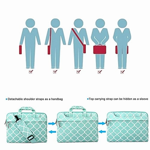 Hseok 3-Way 15-15.6 Inch Laptop Shoulder Bag Brifecase Water-Resistant Notebook Sleeve Case for