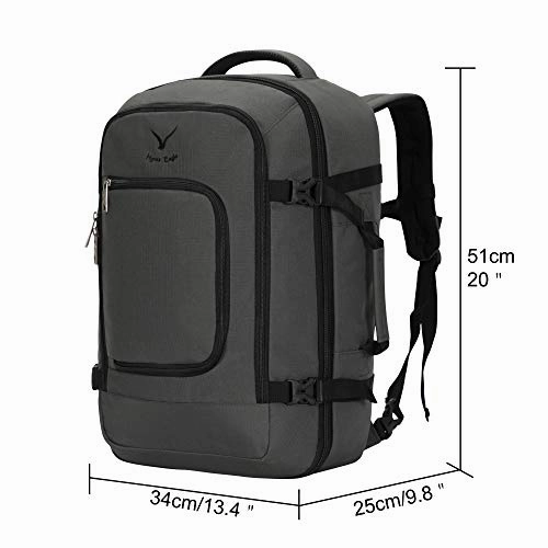 Hynes Eagle Travel Backpack 40L Flight Approved Carry on Backpack, Grey with 3PCS Packing Cubes 2018