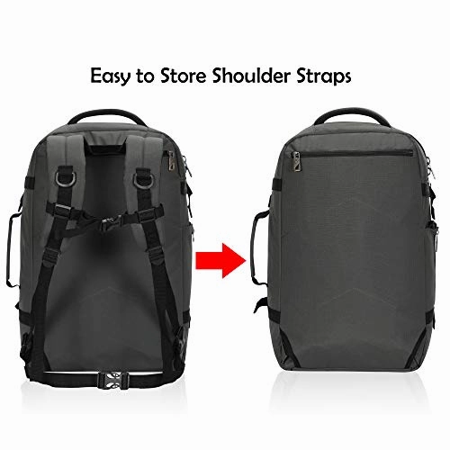 Hynes Eagle Travel Backpack 40L Flight Approved Carry on Backpack, Grey with 3PCS Packing Cubes 2018