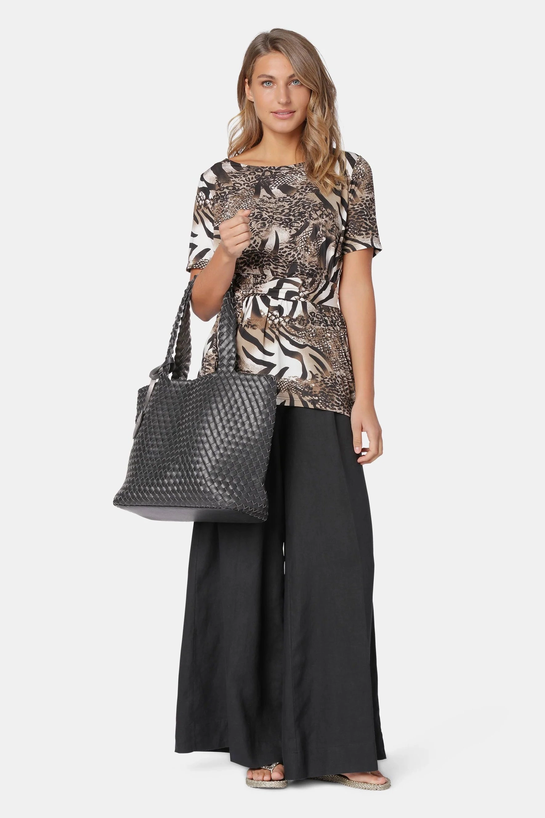 Ilse Jacobsen Reversible Woven Tote Bag