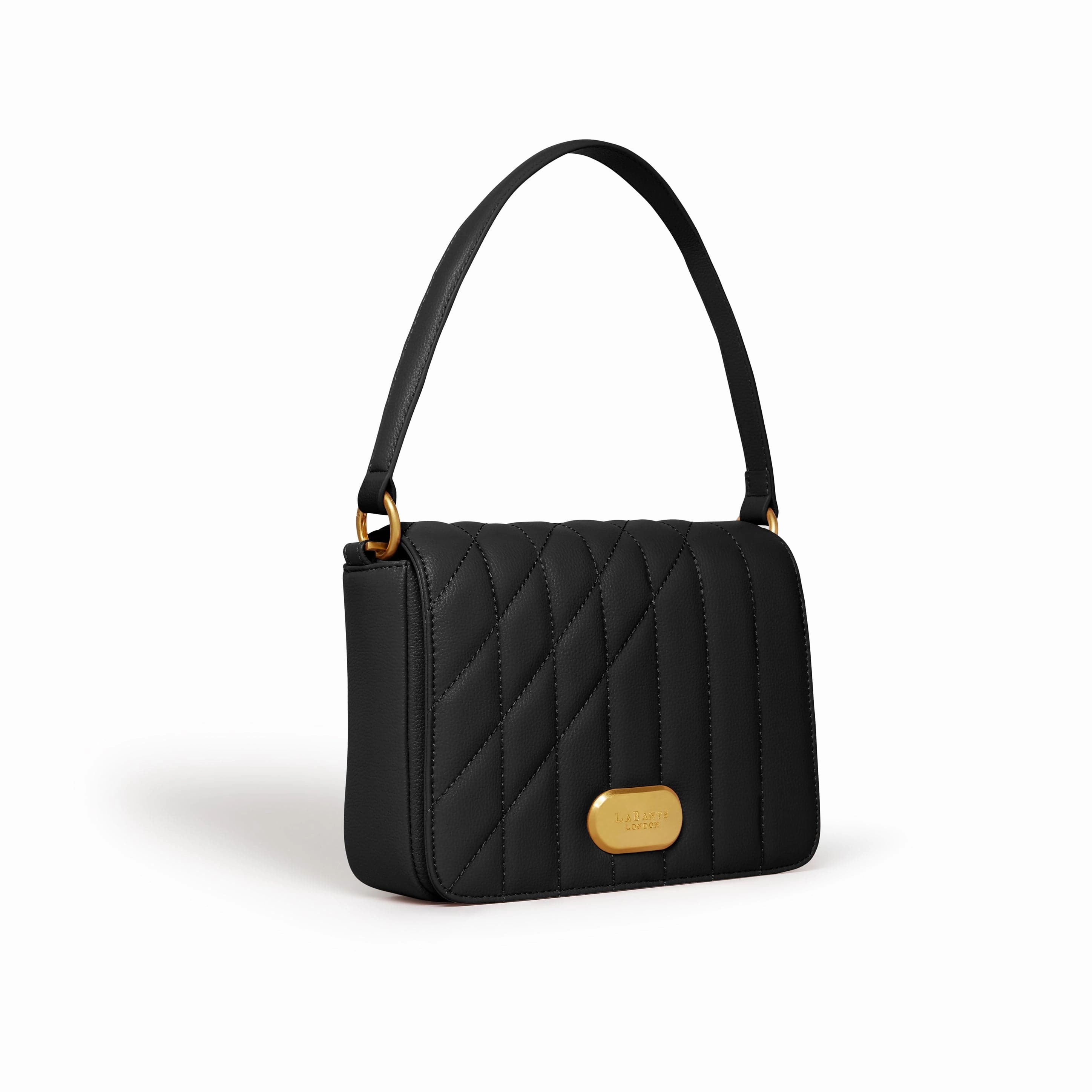 Iris Vegan Leather Shoulder Bag | Black
