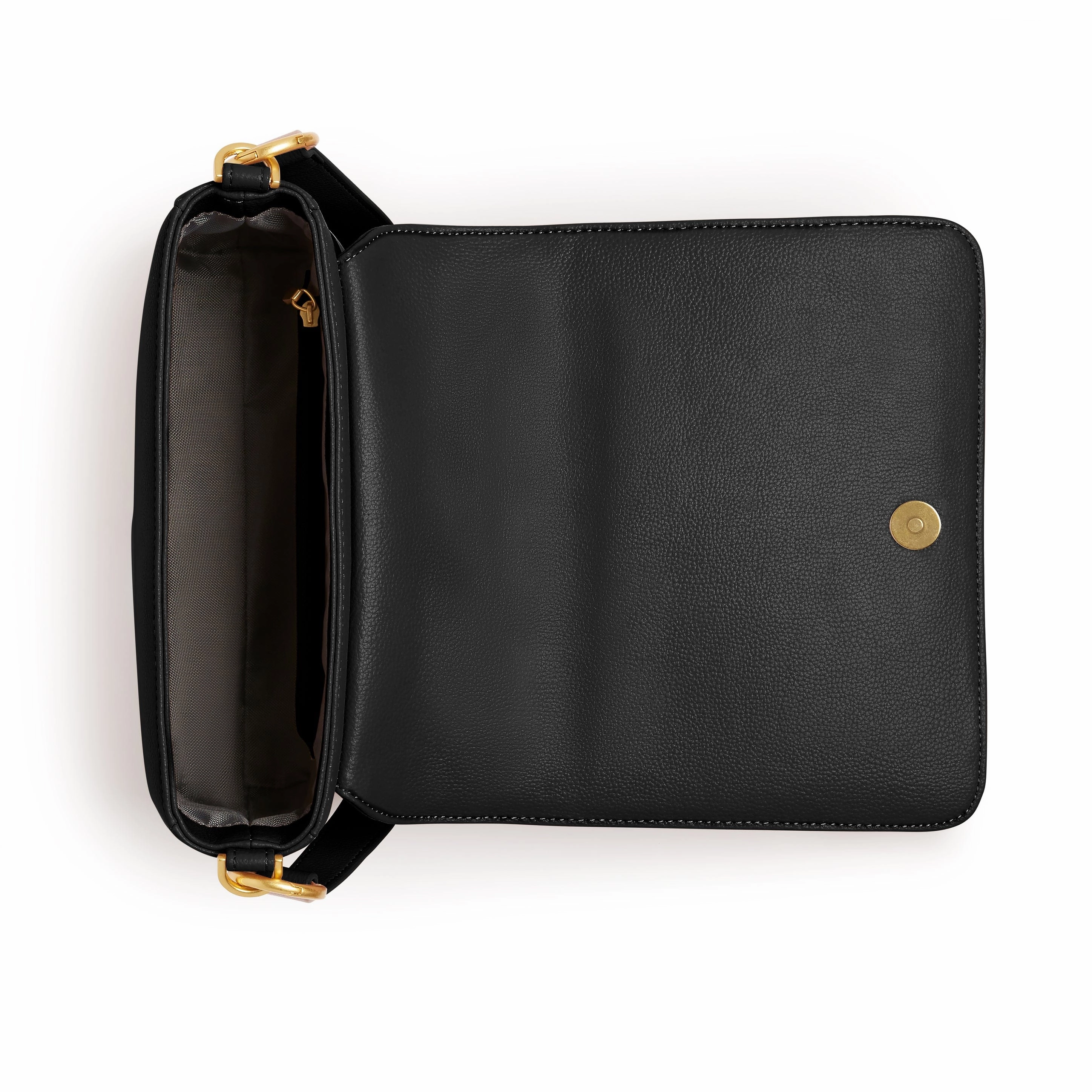 Iris Vegan Leather Shoulder Bag | Black