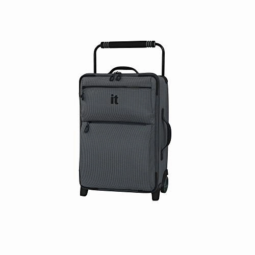 IT Luggage 21.8" World's Lightest Los Angeles 2 Wheel Carry On, Charcoal Grey