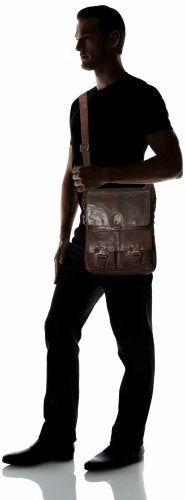 Jack Georges Spikes North South Messenger, Brown, One Size