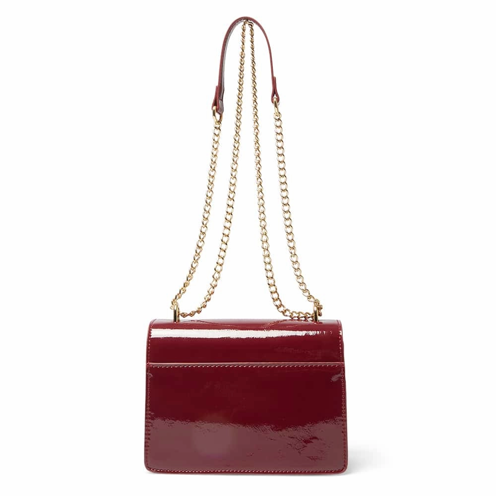 Jacki Handbag in Wine Crinkle Patent Patent