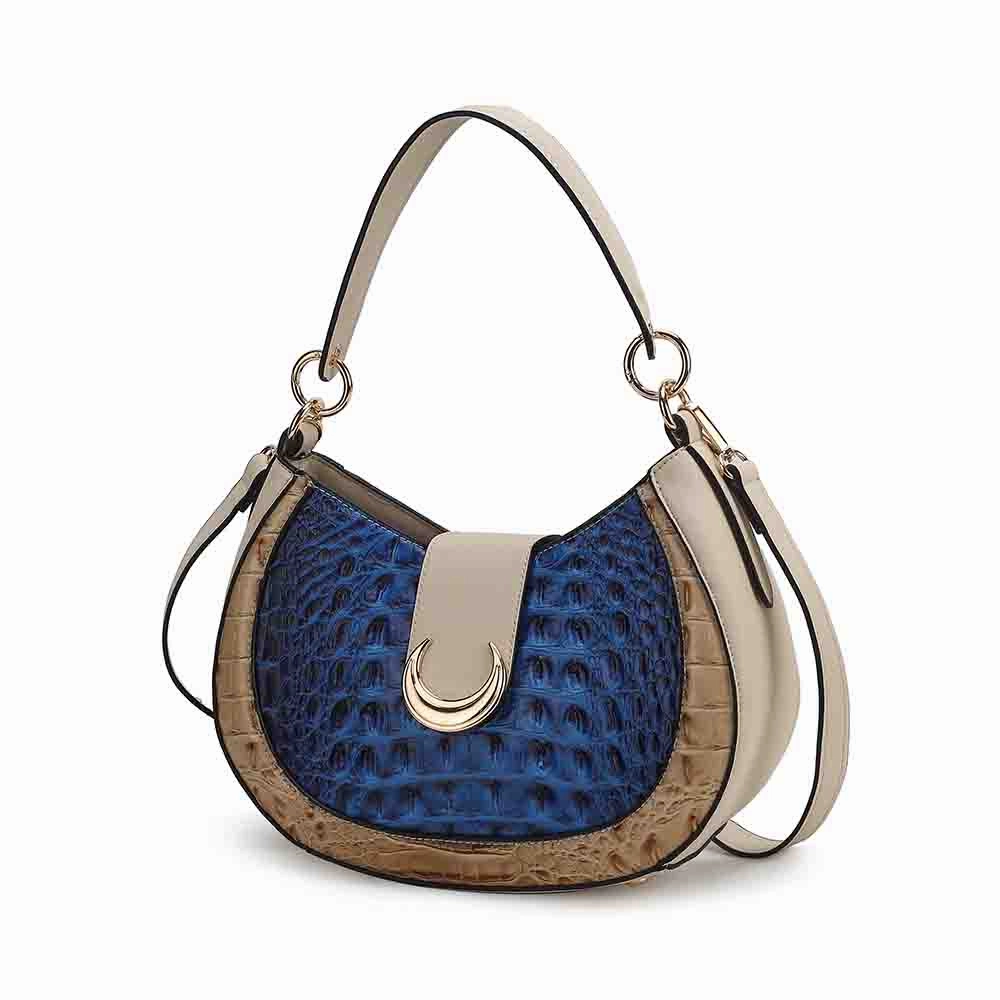 Jain Luxe Croc-Embossed Shoulder Bag Spacious and Timeless