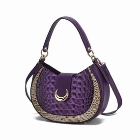 Jain Luxe Croc-Embossed Shoulder Bag Spacious and Timeless