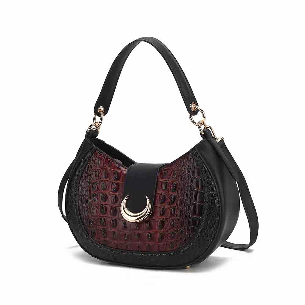 Jain Luxe Croc-Embossed Shoulder Bag Spacious and Timeless