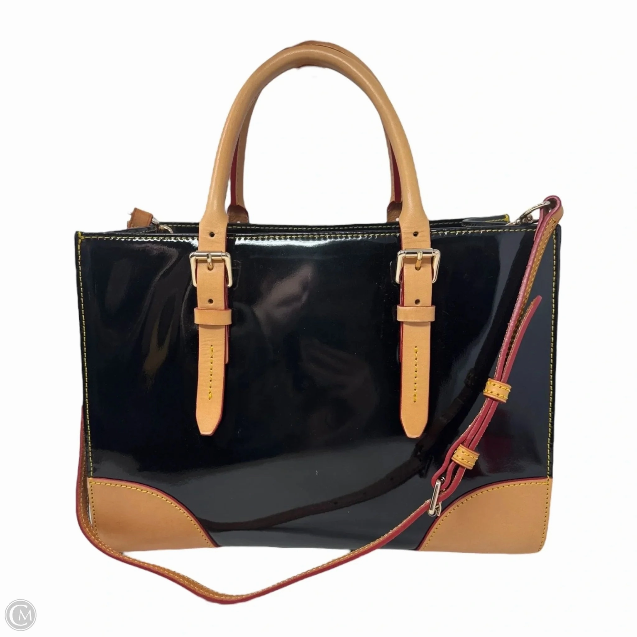 Janine Patent Handbag Designer By Dooney And Bourke, Size: Medium