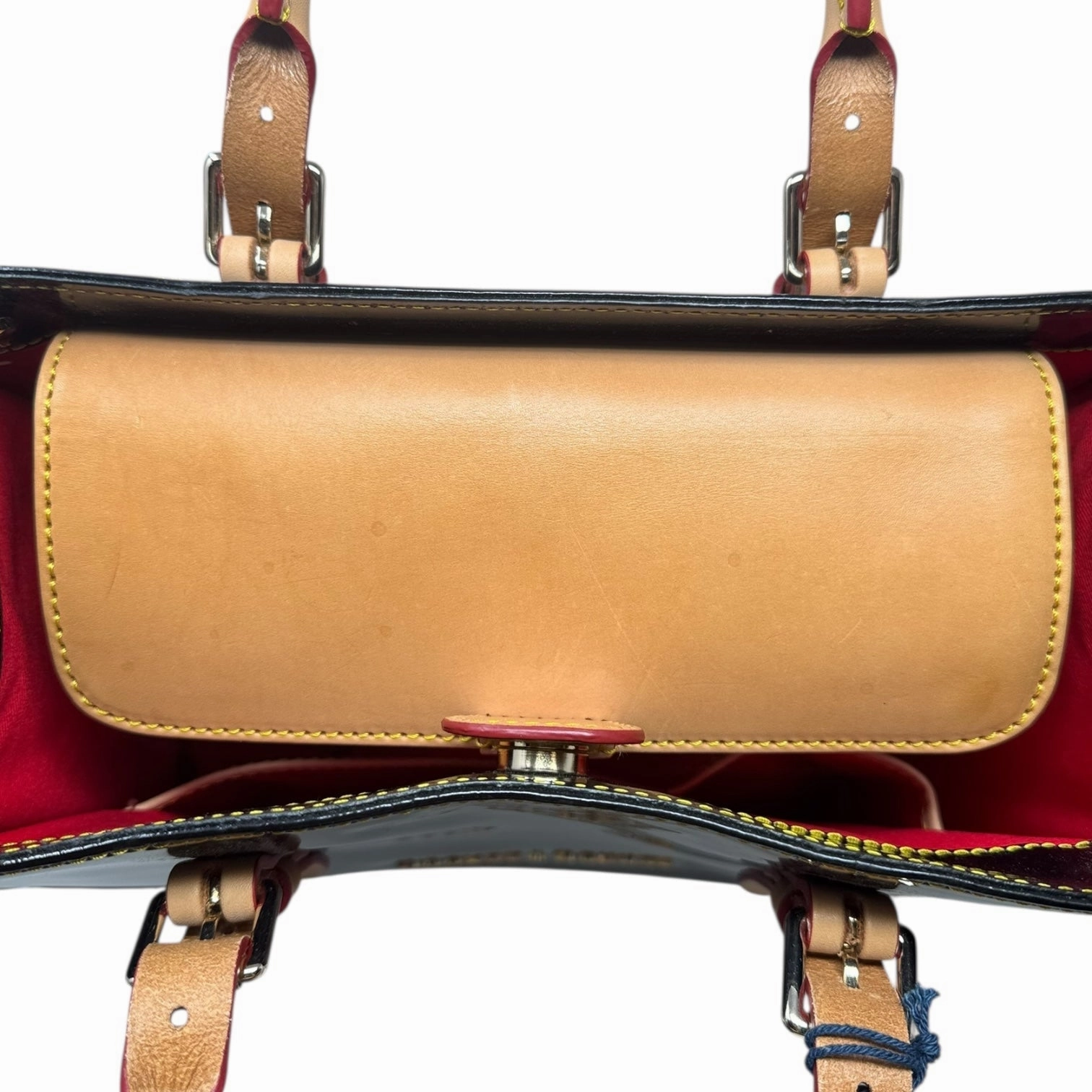 Janine Patent Handbag Designer By Dooney And Bourke, Size: Medium
