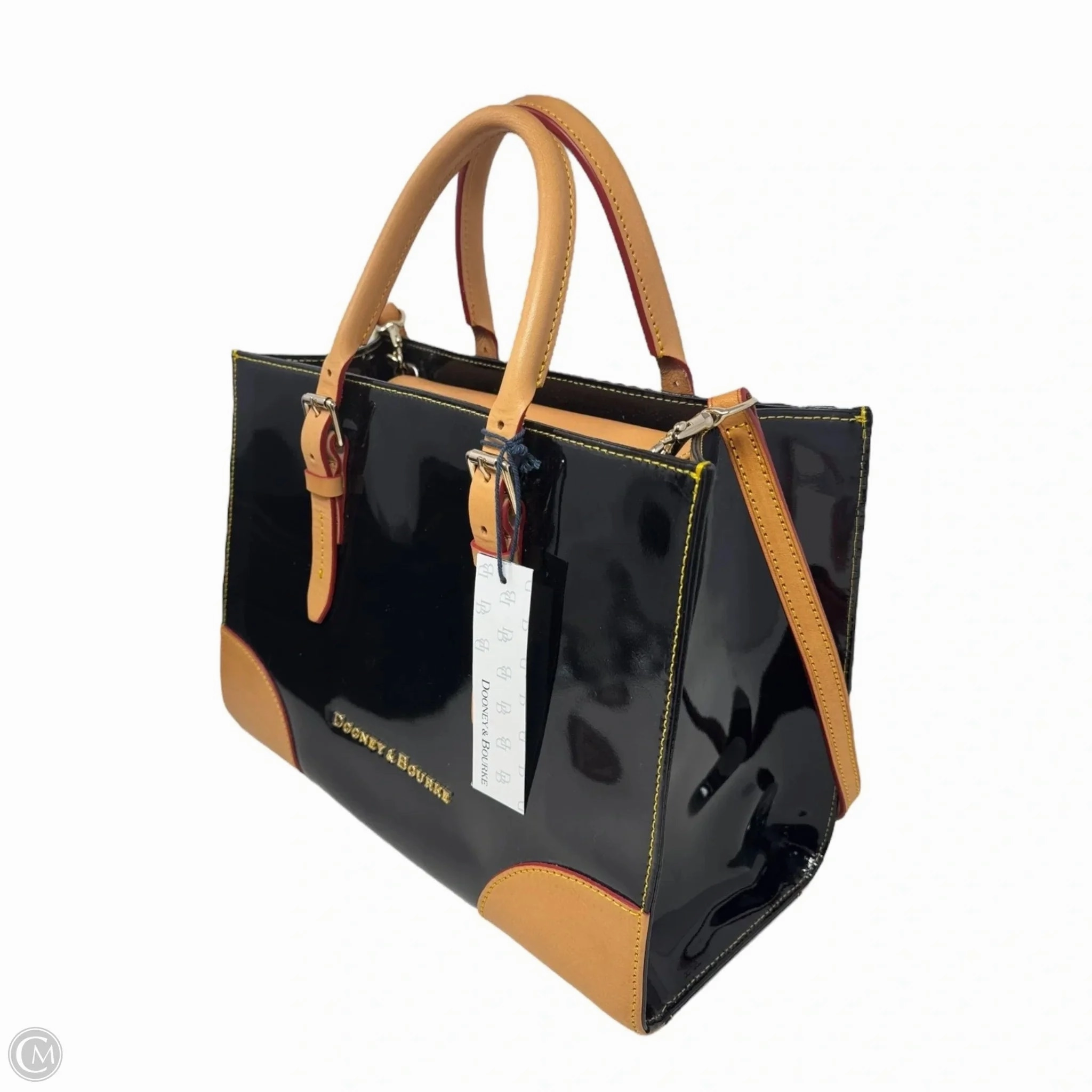 Janine Patent Handbag Designer By Dooney And Bourke, Size: Medium