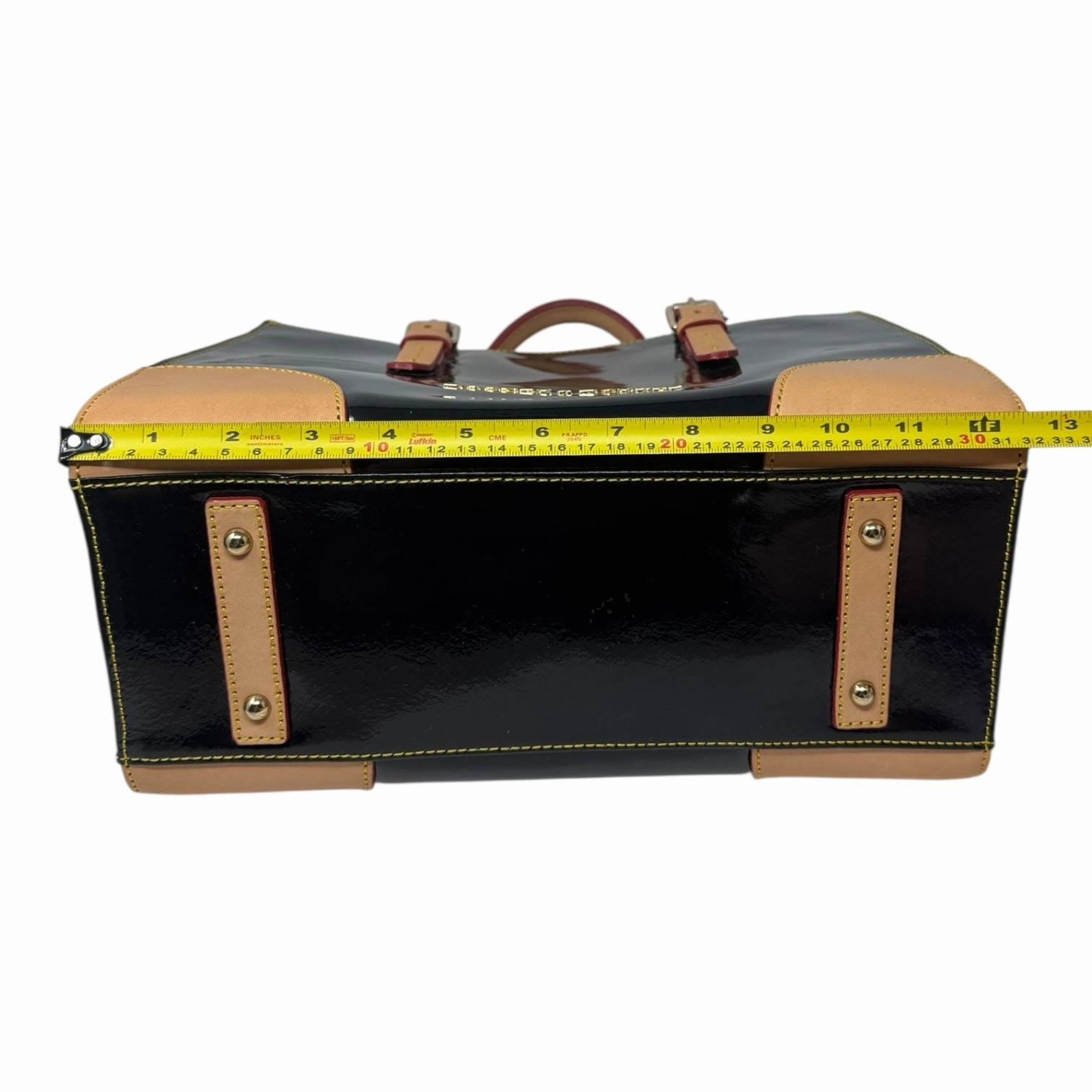 Janine Patent Handbag Designer By Dooney And Bourke, Size: Medium