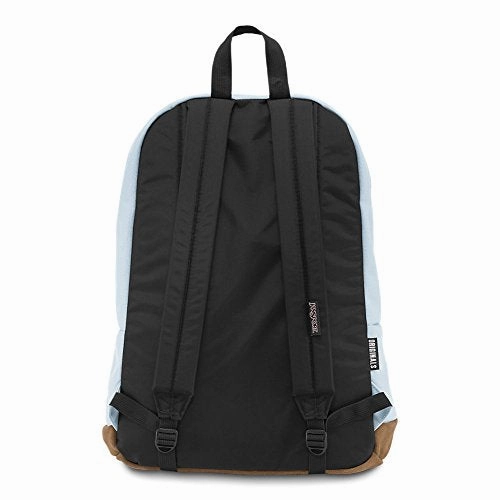 JanSport Right Pack Backpack - School, Travel, Work, or Laptop Bookbag with Leather Bottom, Palest Blue