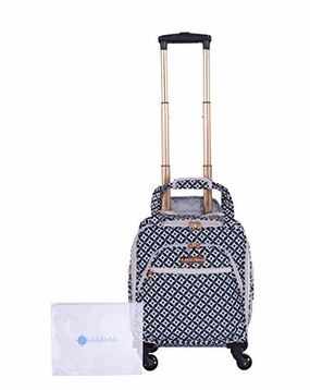 Jenni Chan Colima 2-Piece Set 15" Spinner Tote   311 Bag Travel, Black/White One Size