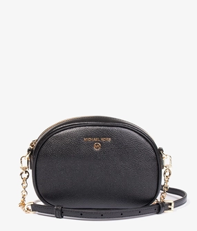 Jet set oval camera crossbody in black