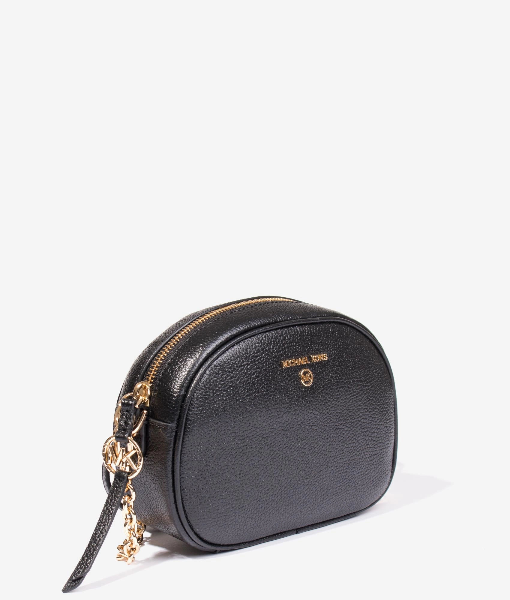 Jet set oval camera crossbody in black