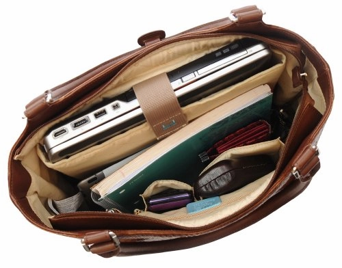Jill.E Designs E-Go Laptop Tote - Brown Croc Leather (373588)