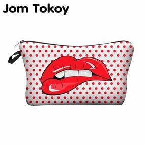 Jom Tokoy Printing Makeup Bags With Multicolor Pattern Cute Cosmetics Pouchs For Travel Ladies Pouch Women Cosmetic Bag