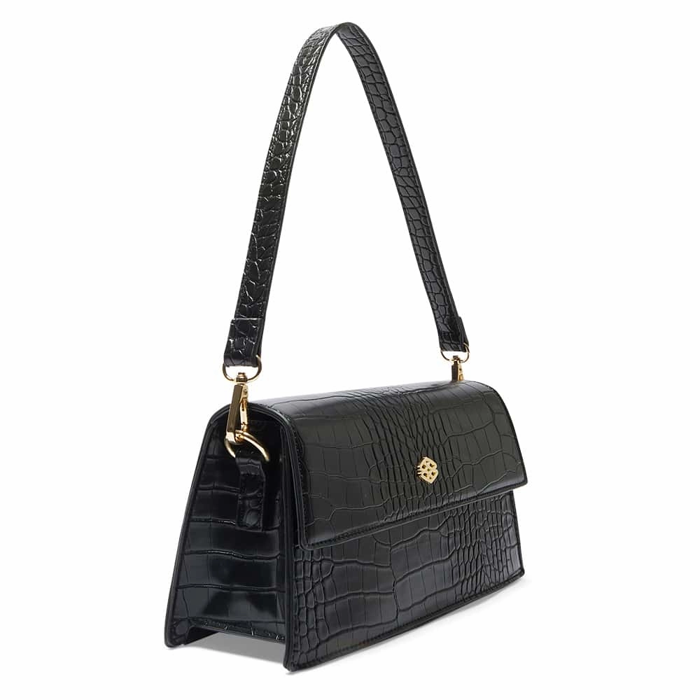June Handbag in Black Croc