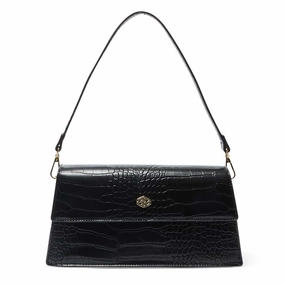 June Handbag in Black Croc