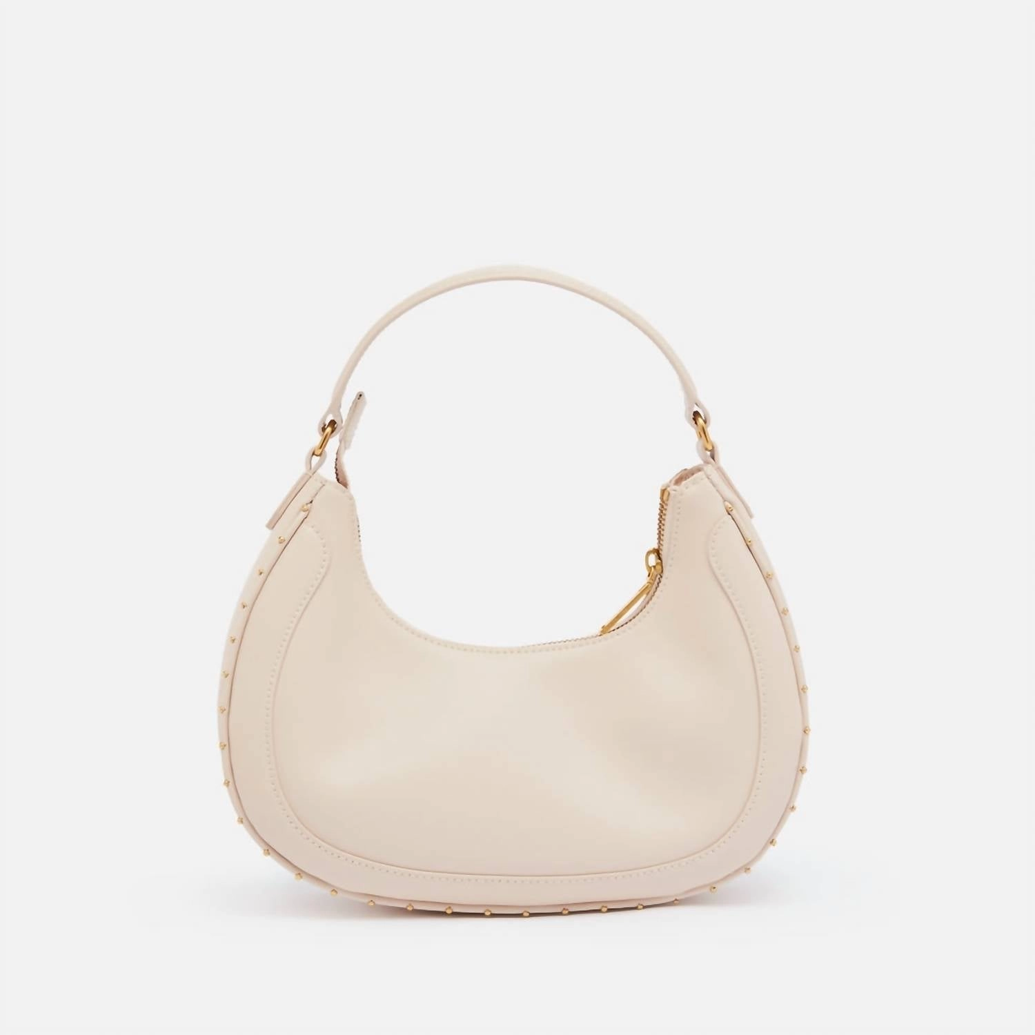 Kaelyin Mini Studded Baguette Bag In Nude