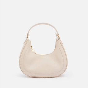 Kaelyin Mini Studded Baguette Bag In Nude
