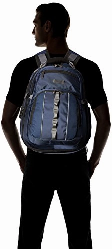 Kenneth Cole Reaction 1680d Polyester Expandable Double Gusset 17.3" Laptop Backpack, Navy