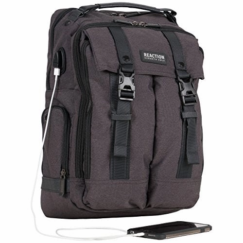 Kenneth Cole Reaction 600D Polyester Dual Compartment 15.6?Computer Business Backpack, Charcoal,