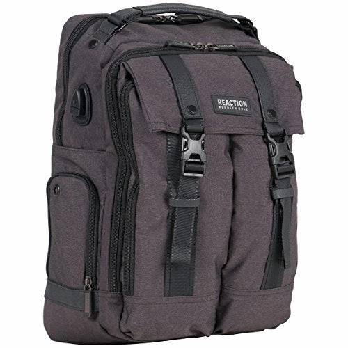 Kenneth Cole Reaction 600D Polyester Dual Compartment 15.6?Computer Business Backpack, Charcoal,