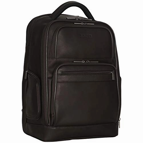 Kenneth Cole Reaction Colombian Leather Double Gusset 15.6 Computer Backpack, Brown One Size