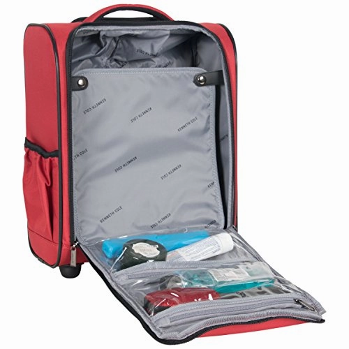 Kenneth Cole Reaction Going Places 16" 600d Polyester 2-Wheel Underseater Carry-on Luggage, Red