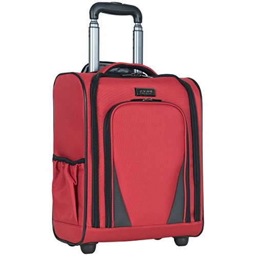 Kenneth Cole Reaction Going Places 16" 600d Polyester 2-Wheel Underseater Carry-on Luggage, Red