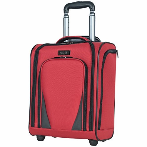 Kenneth Cole Reaction Going Places 16" 600d Polyester 2-Wheel Underseater Carry-on Luggage, Red