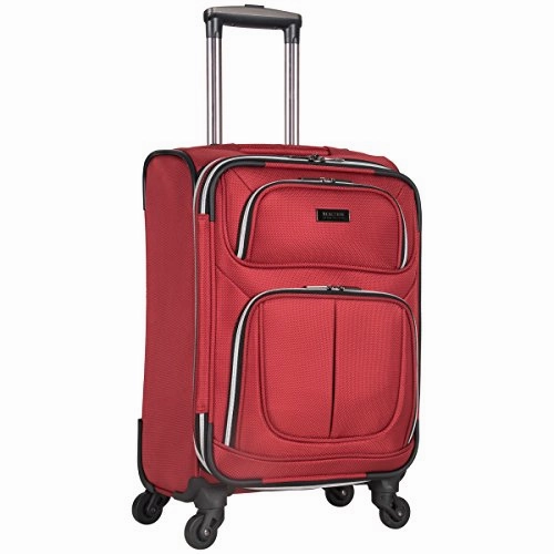 Kenneth Cole Reaction Lincoln Square 20" 1680d Polyester Expandable 4-Wheel Spinner Carry-on Luggage, Red