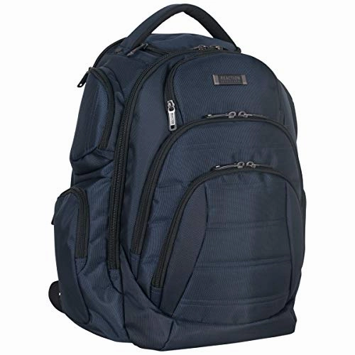 Kenneth Cole Reaction Pack of All Trades 1680d Polyester Double Gusset 17.0 Laptop Backpack, Navy